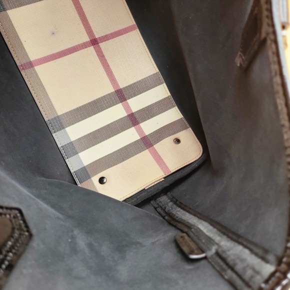 Burberry Supernova Check Coated Canvas Patent Leather Nickie Tote..Auth.. W/COA - Picture 9 of 16